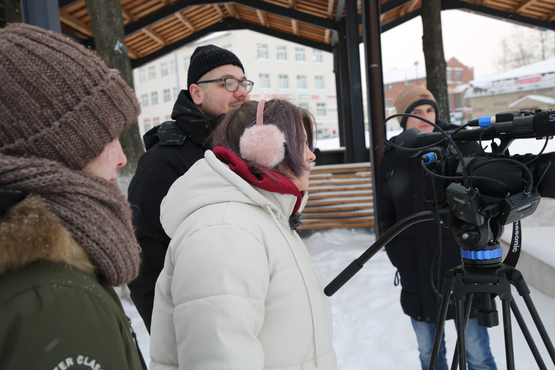 Ксения на съемках