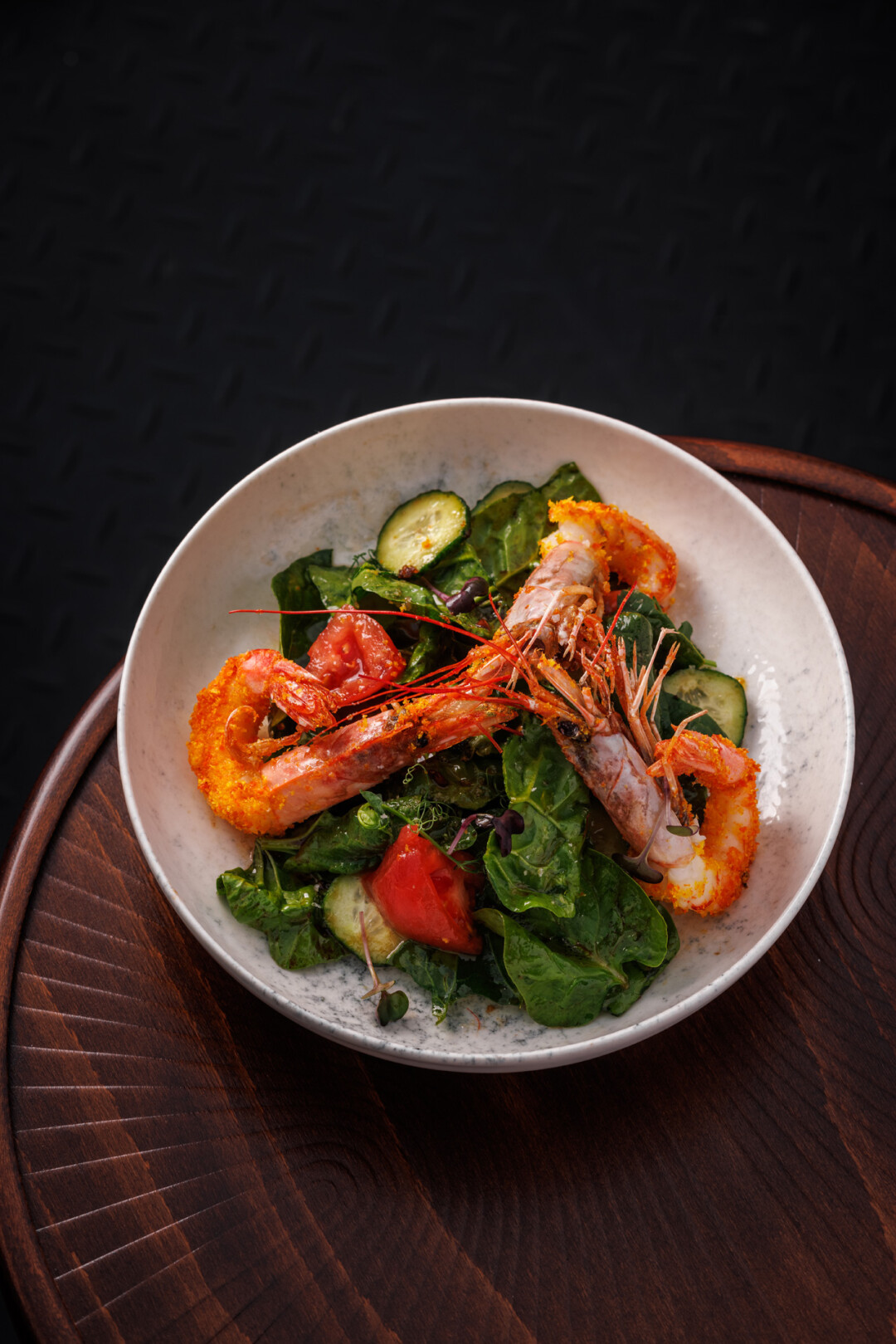 лангустины со шпинатом