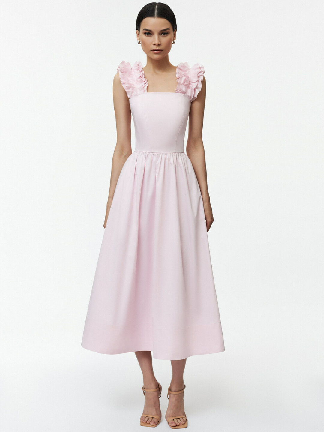 Платье из хлопка со съемными лямками