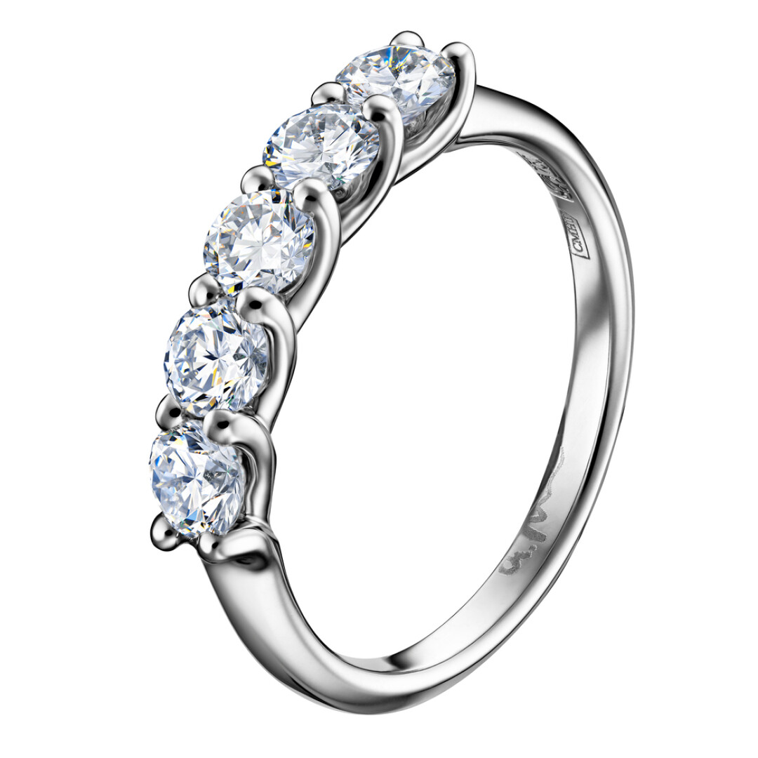 Кольцо из белого золота «Арт-Модерн» с бриллиантами