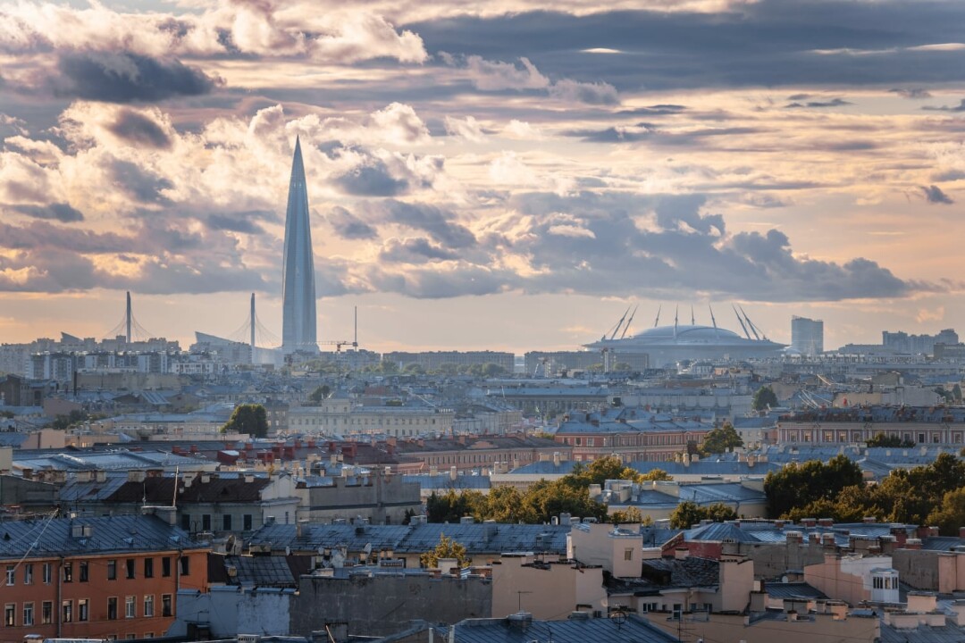 Вид с крыши лахта центра