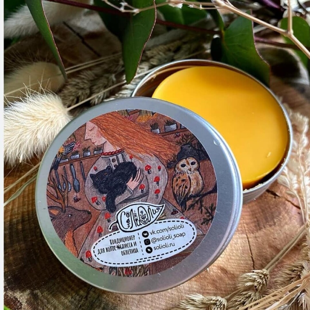 Твердый кондиционер для волос «Мелисса и облепиха»