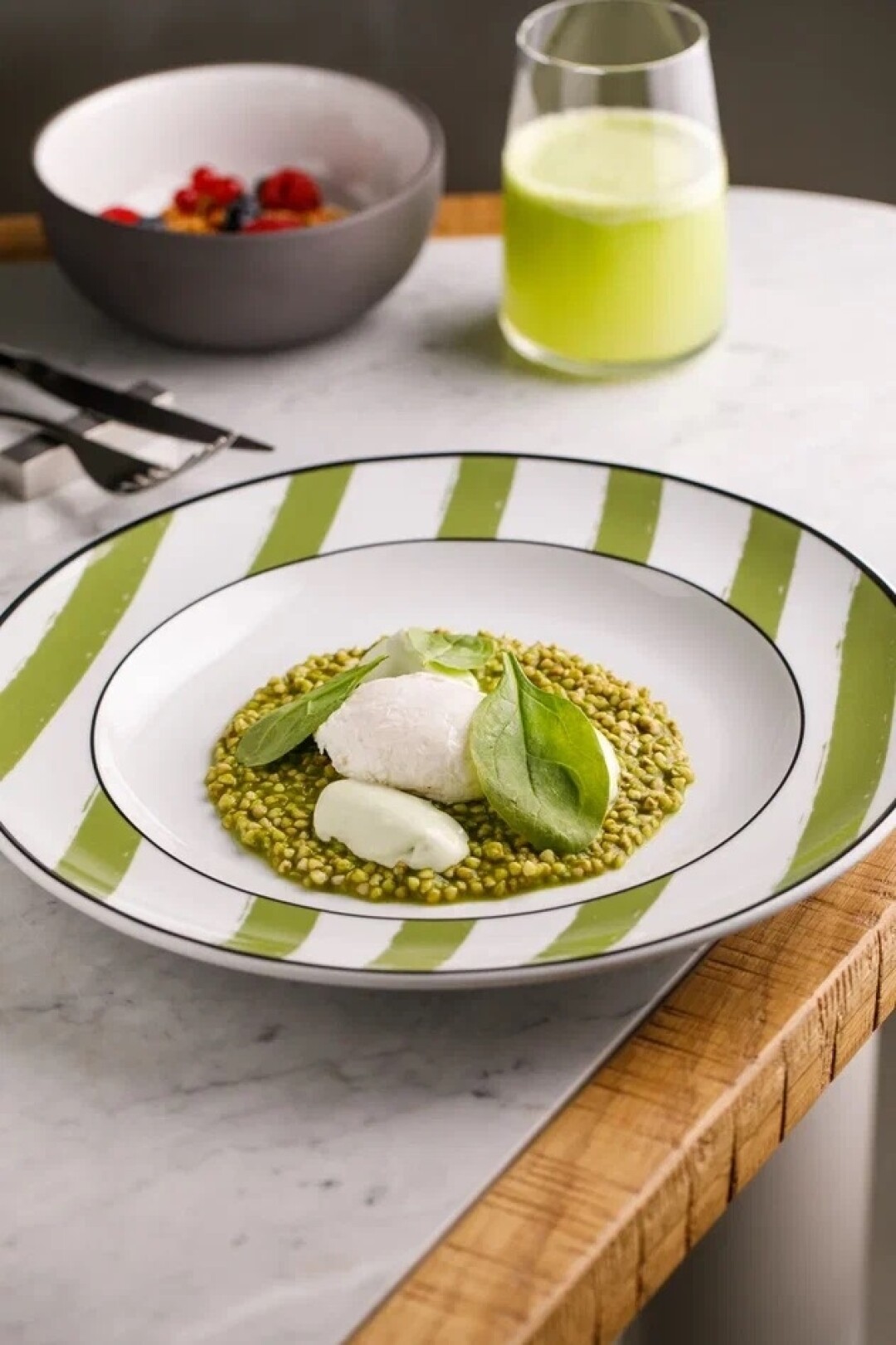 Зеленая гречка с фетой