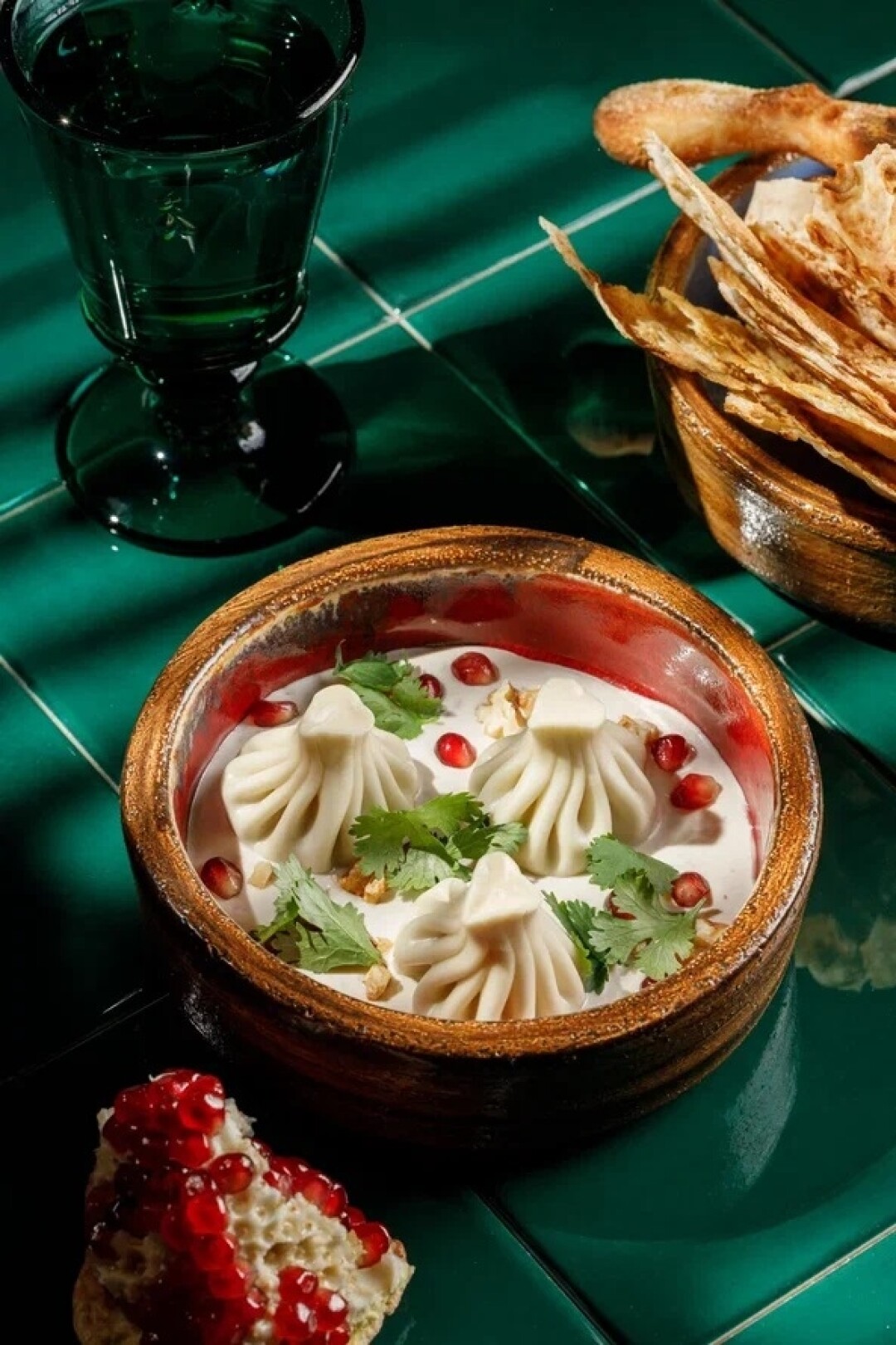 Хинкали с грибами и трюфельным соусом