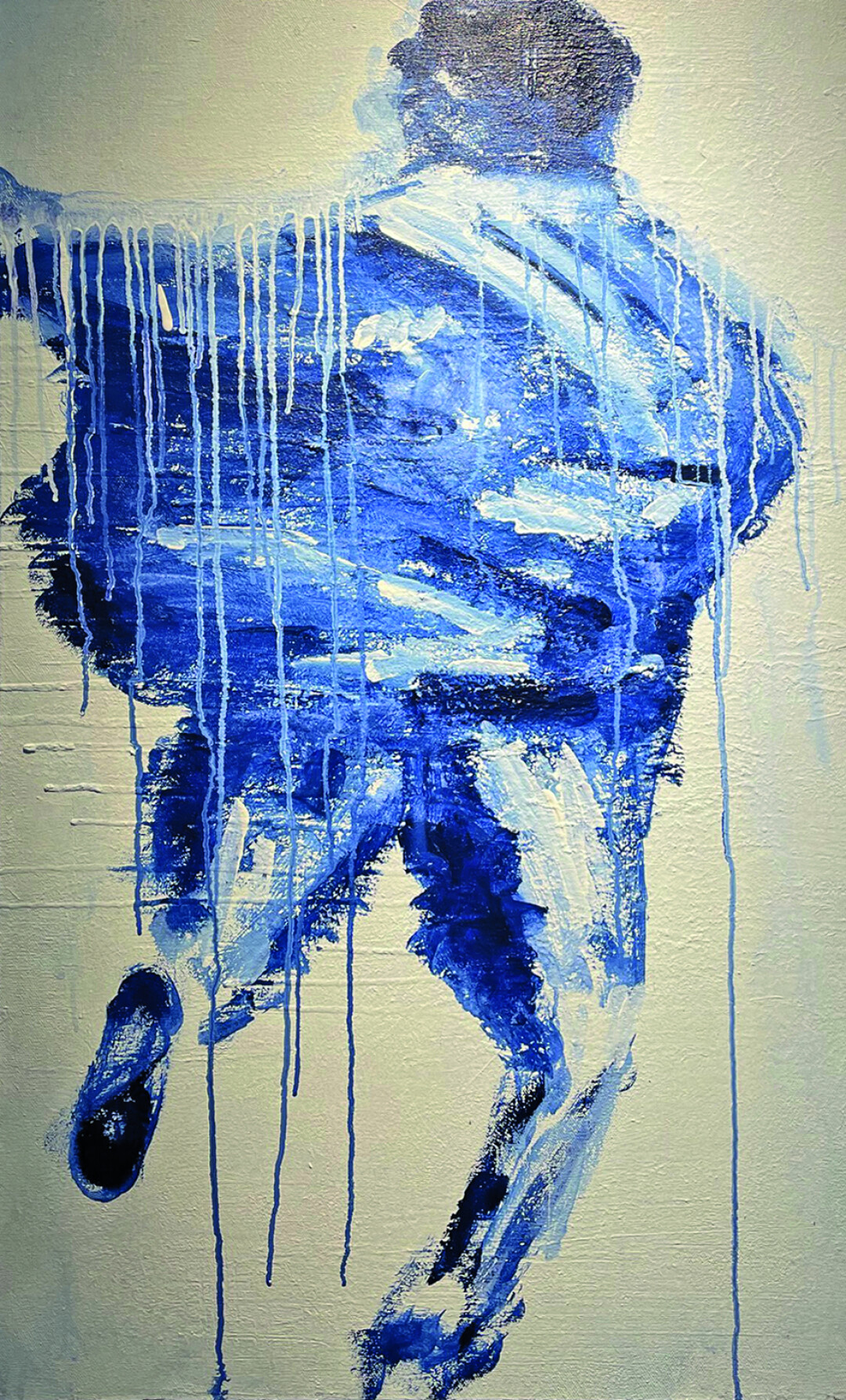 Часть диптиха «Бегущие клерки» Анны Арбант, расположенного в зоне работы сотрудников