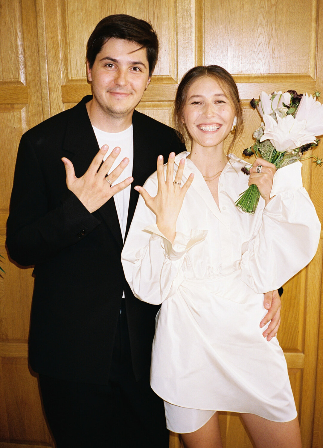 Александра Жаркова и Евгений Давыдов в день регистрации