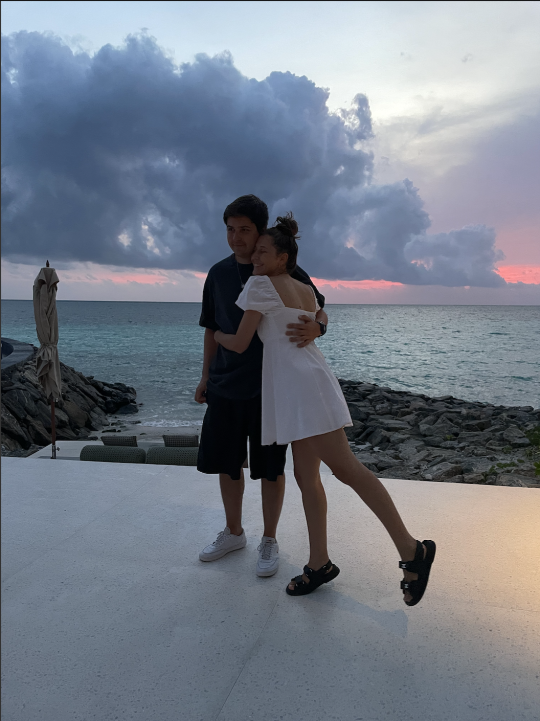 Александра Жаркова и Евгений Давыдов во время медового месяца