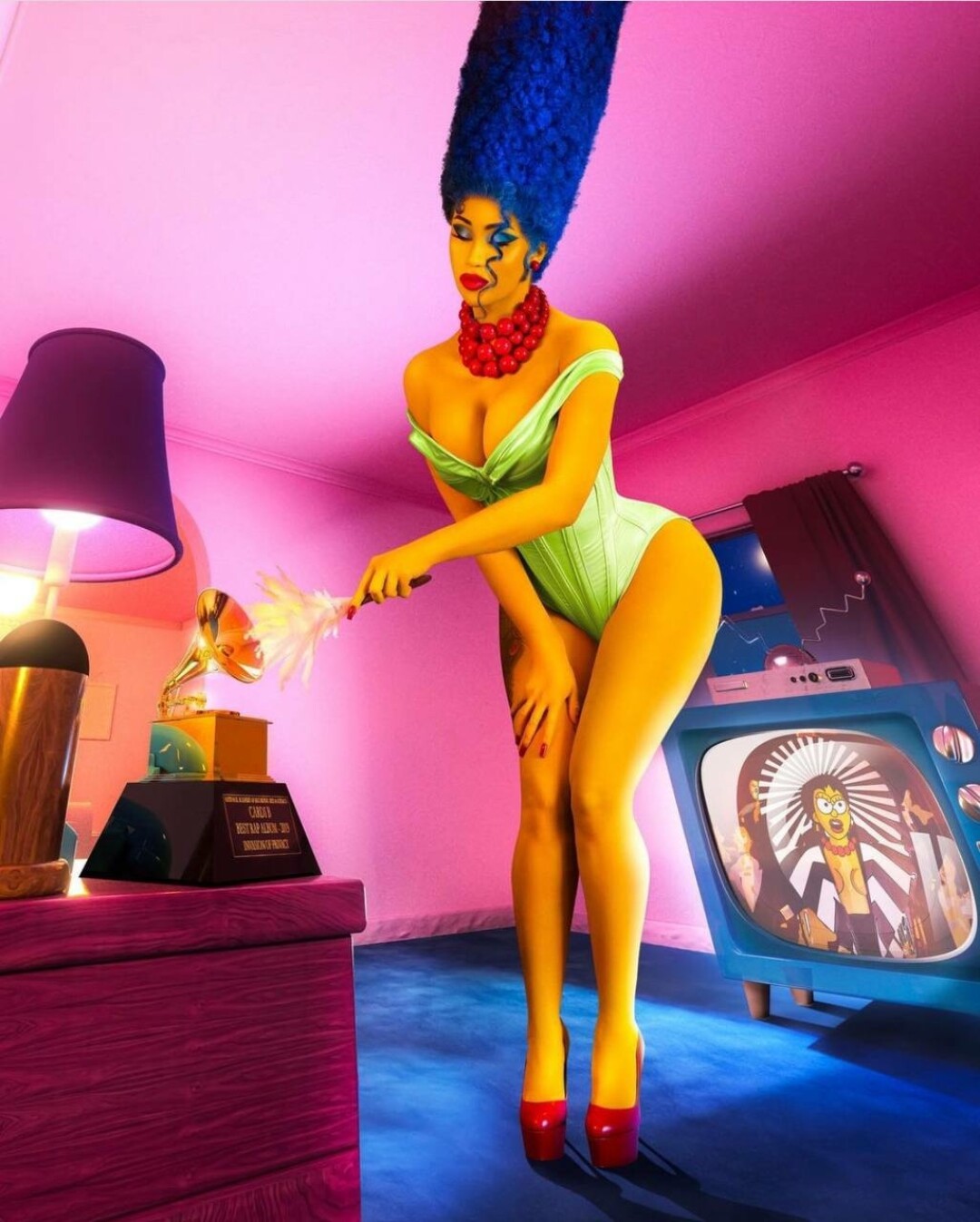 Карди Би в образе Мардж Симпсон