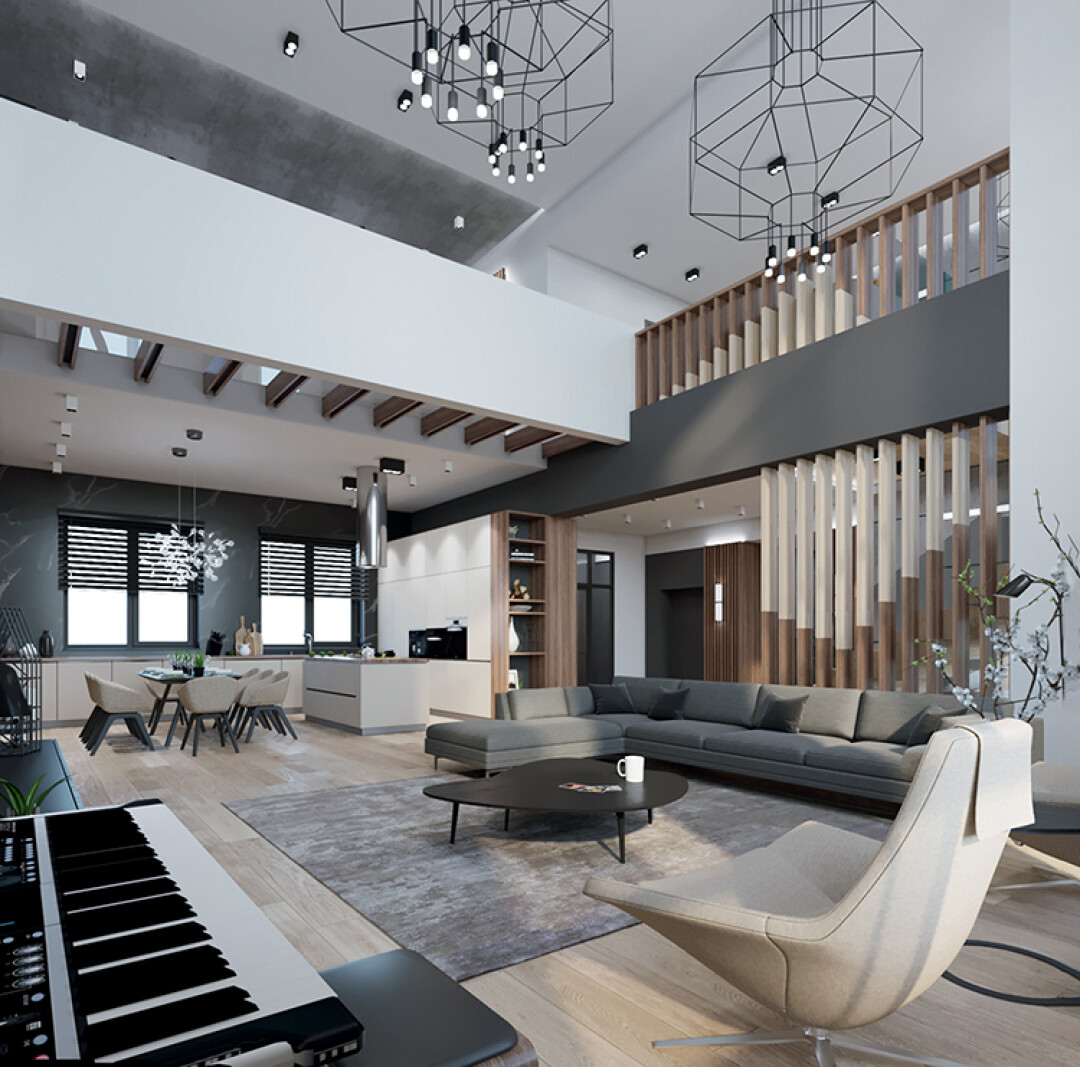 Загородный дом. Дизайн интерьера. 2020 г.