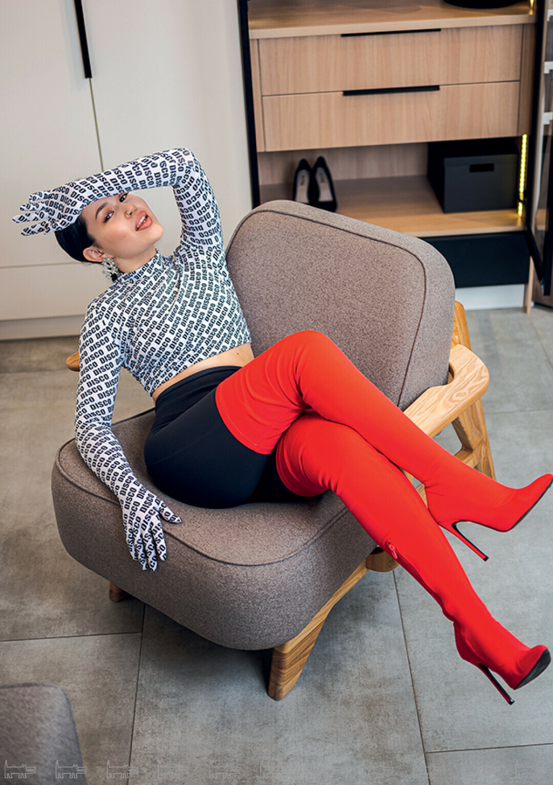 Лонгслив no name, ботфорты Asos design