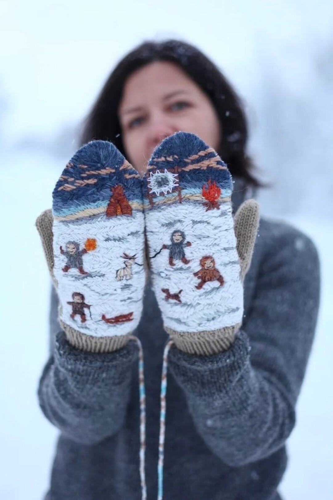 Варежки "Я вяжу север"