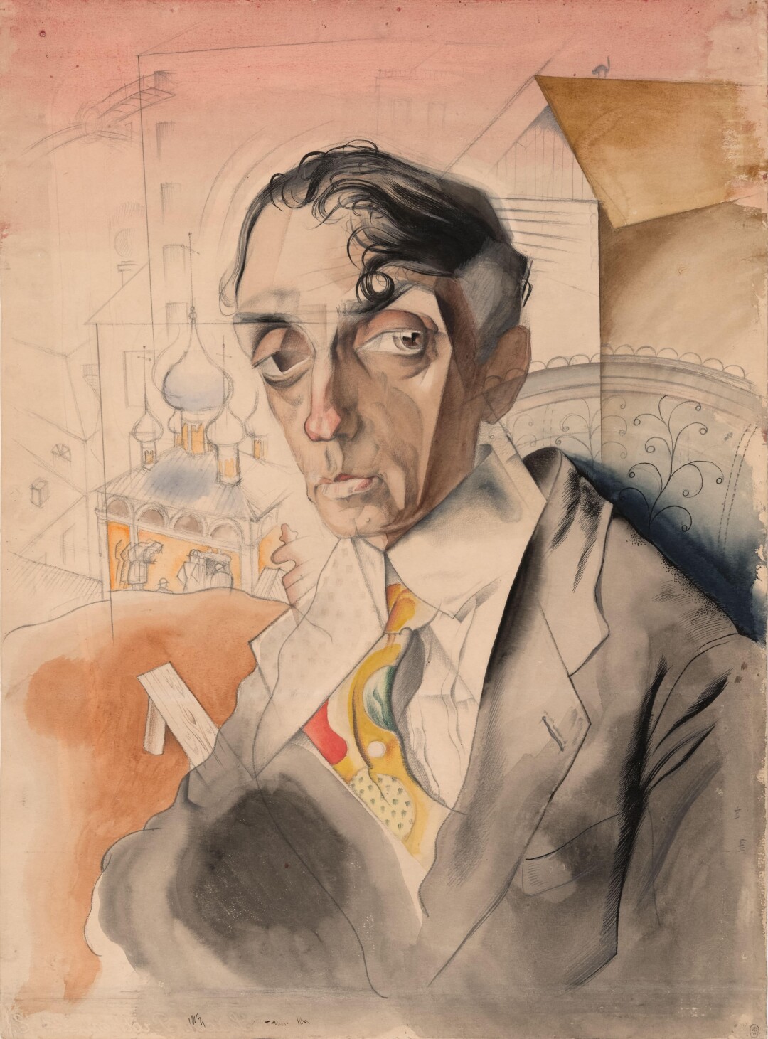 Юрий Анненков. Портрет поэта М.А. Кузмина. 1919.