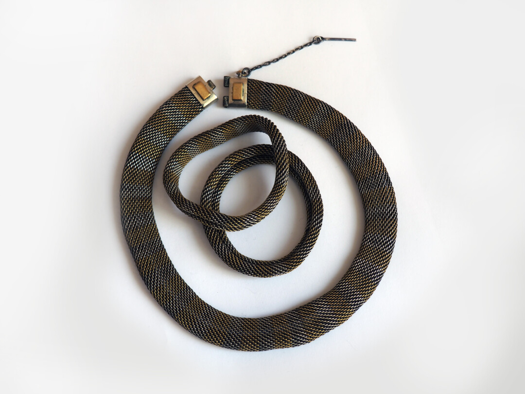 Татьяна Белкина. Ожерелье и браслеты. Латунь, серебро. 1970-е. Россия