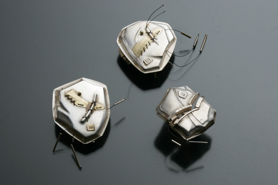 Геннадий и Наталья Быковы. Комплект «Элементы». Серебро, золото, конский волос. 1980-е. Петербург, Россия