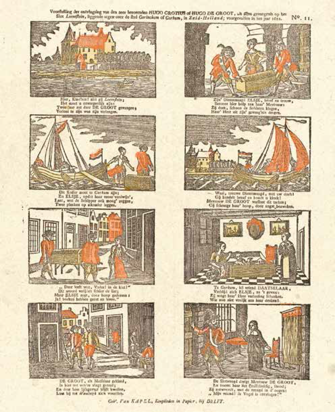 Кристиан Якоб Шулинг. История побега Гуго Гроция. 1820–1838. Ксилография