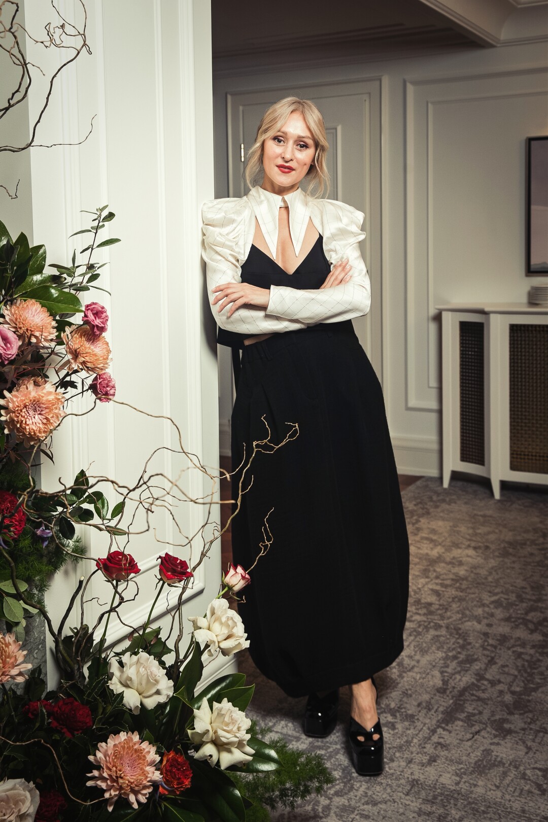 Оксана Косарева в одежде собственного бренда.