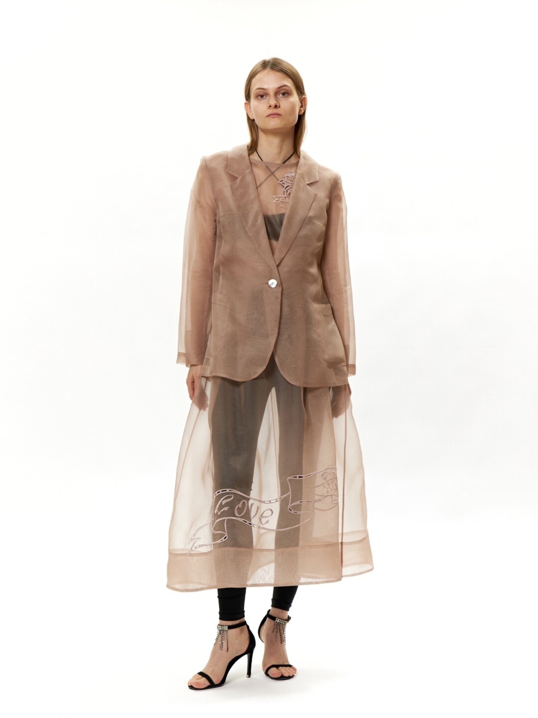 Жакет из шелковой органзы