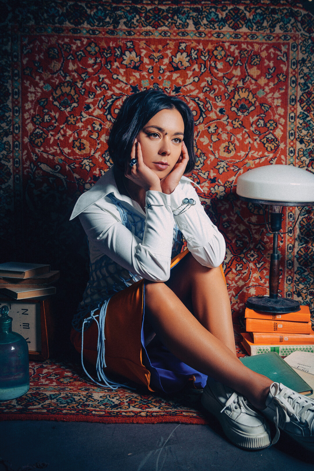 Рубаха, платье-комбинация, платье-сетка ANIBALAK Браслеты, кольцо OLAFA