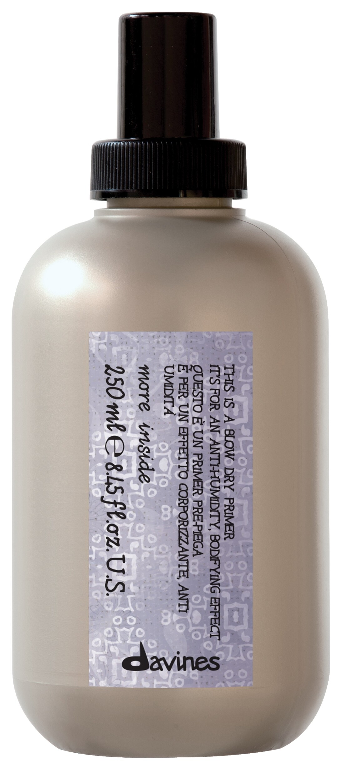 Спрей-праймер для блеска и объема волос, защиты от влаги от Davines. Подходит для любого типа стайлинга, помогает сохранить укладку дольше. Придает