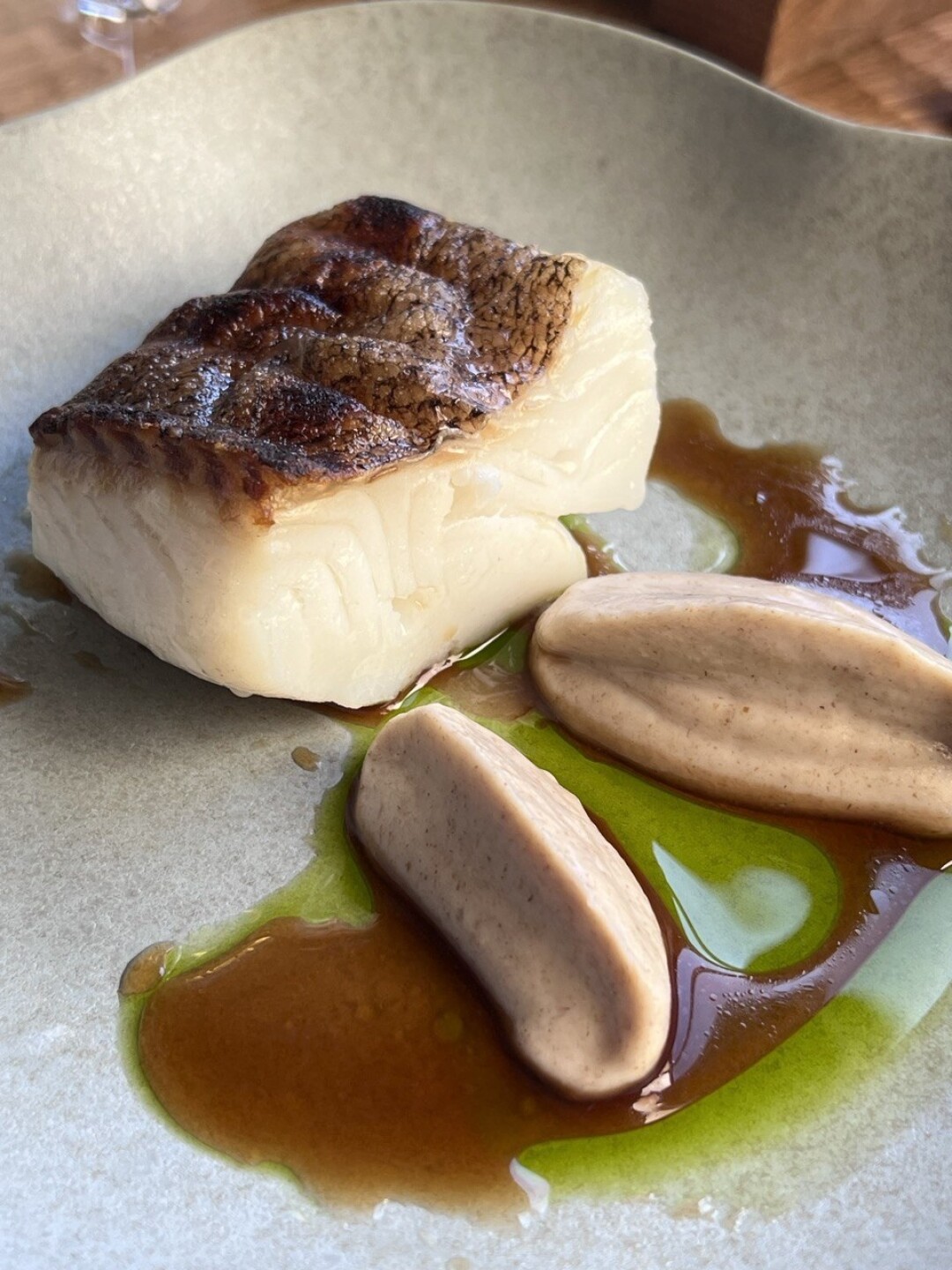 Палтус с пюре из цветной капусты