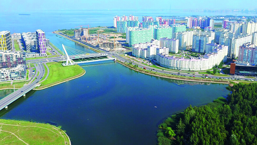 Квартал ЖК «Огни Залива» на первой линии Финского залива и Дудергофского канала