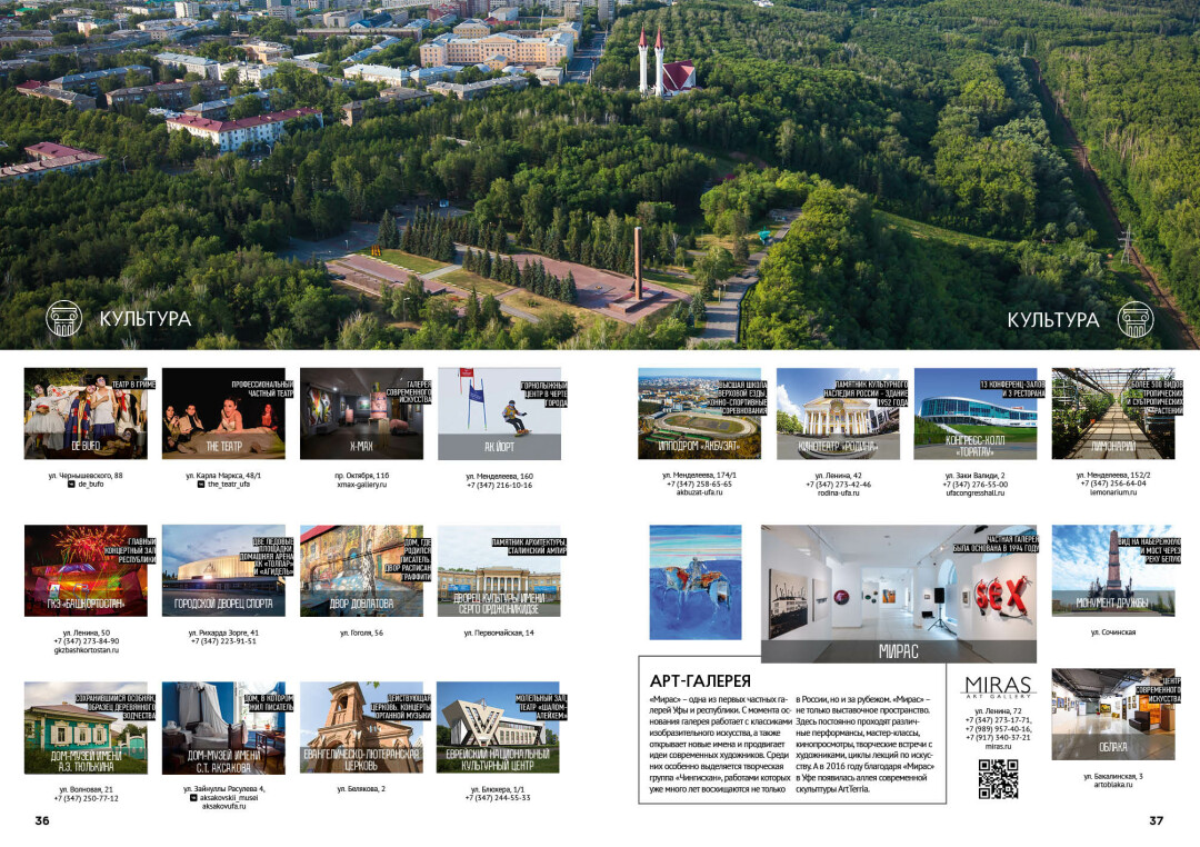 Театры, музеи, галереи, парки, спортивные арены и все о том, как развлекаться в Уфе