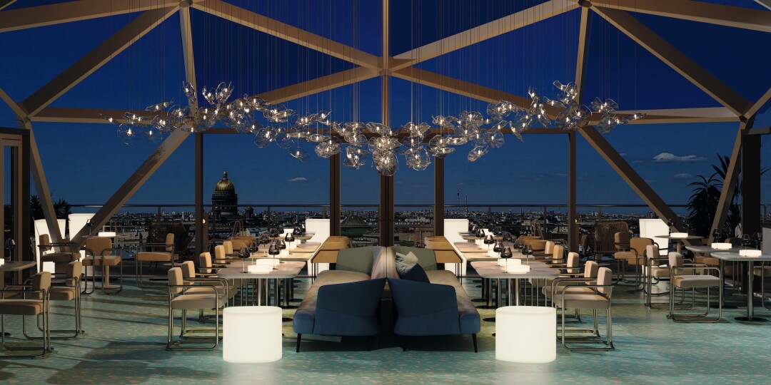 Так будет выглядеть панорамный ресторан Zephyr. Bistro Mariné