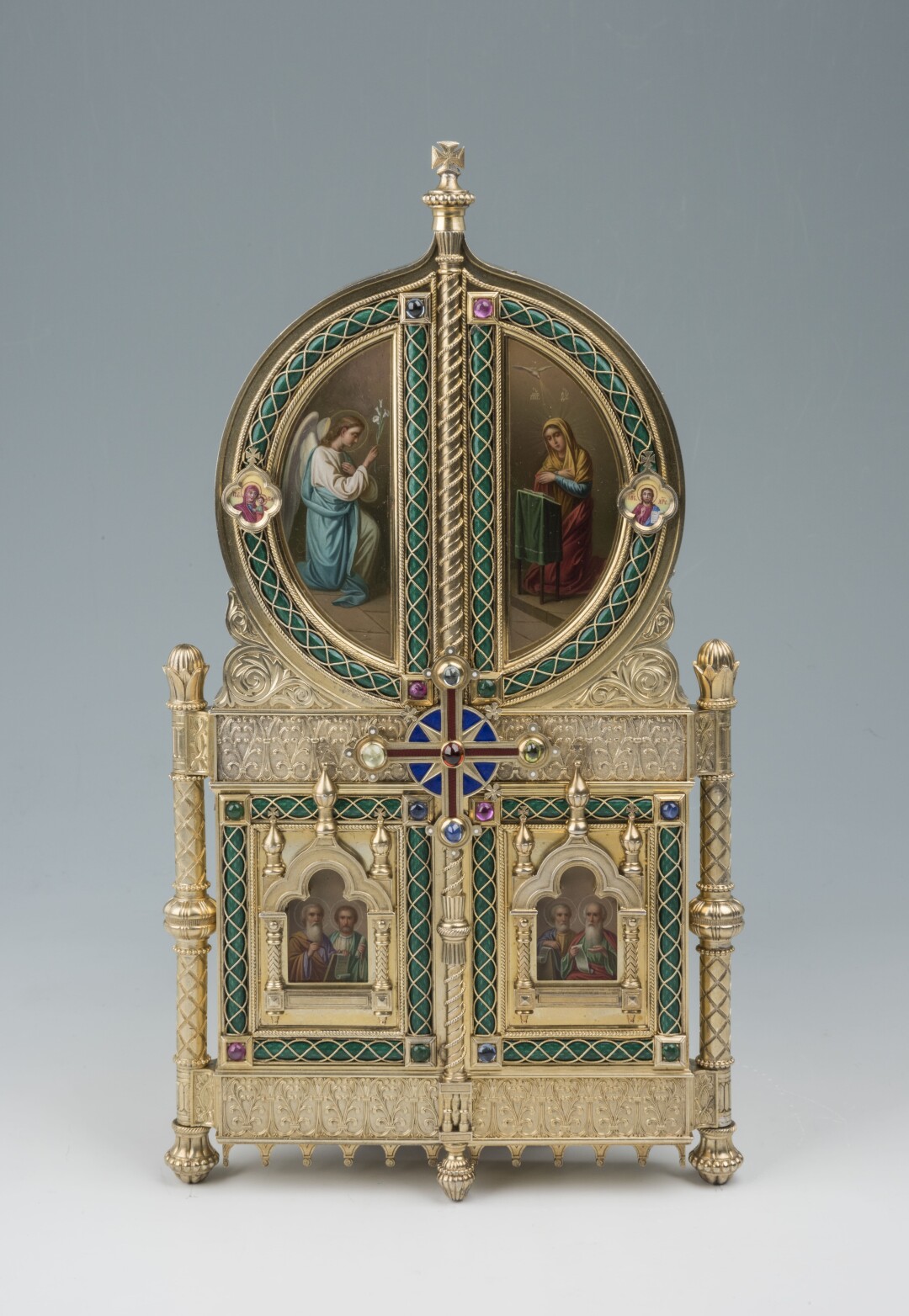 Складень «Богоматерь Казанская. Св. Николай чудотворец. Царица Александра»