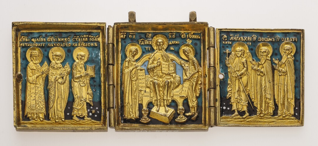 Складень трехстворчатый «Деисус с избранными святыми». Выг. 1719 г.