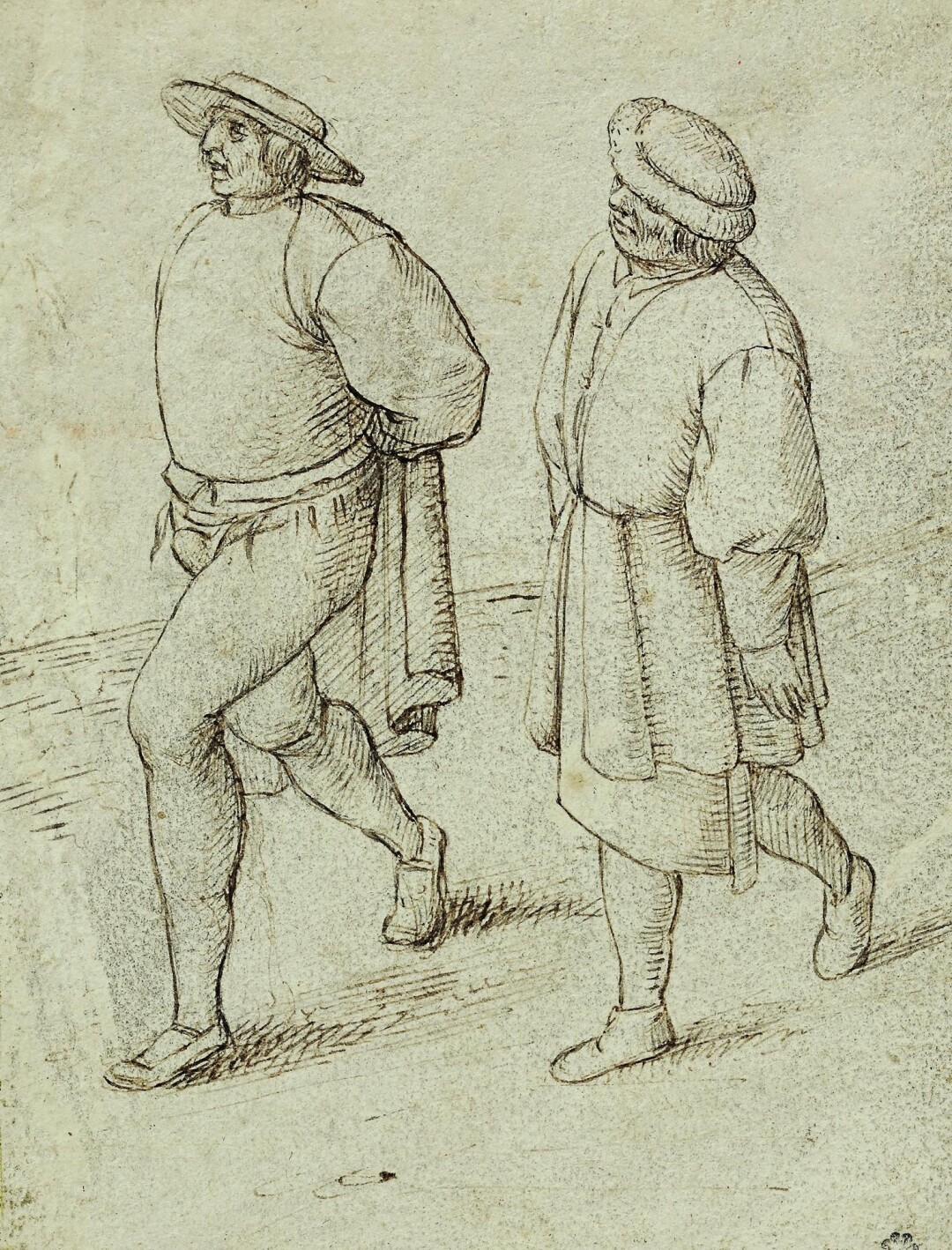 «Два идущих крестьянина». Круг Питера Брейгеля Старшего. Около 1565 года