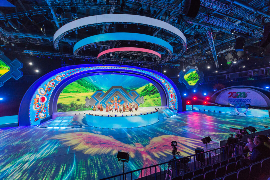 Сцена для «Всемирной фольклориады», локация «Уфа-Арена»