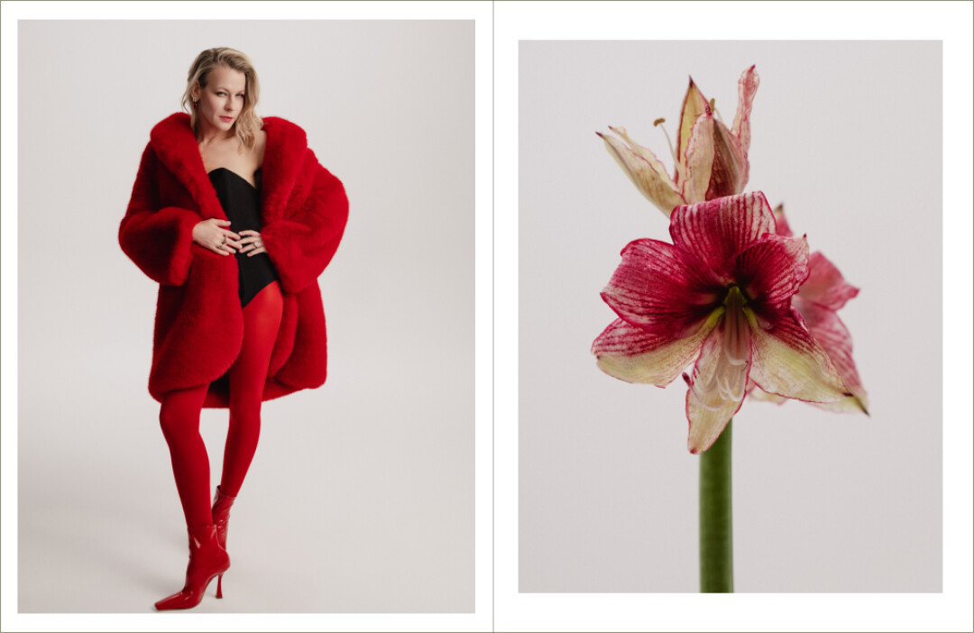 Шуба GIUSEPPE DI MORABITO, боди ROKH, ботильоны CASADEI, кольцо DRIES VAN NOTEN (все ЦУМ)