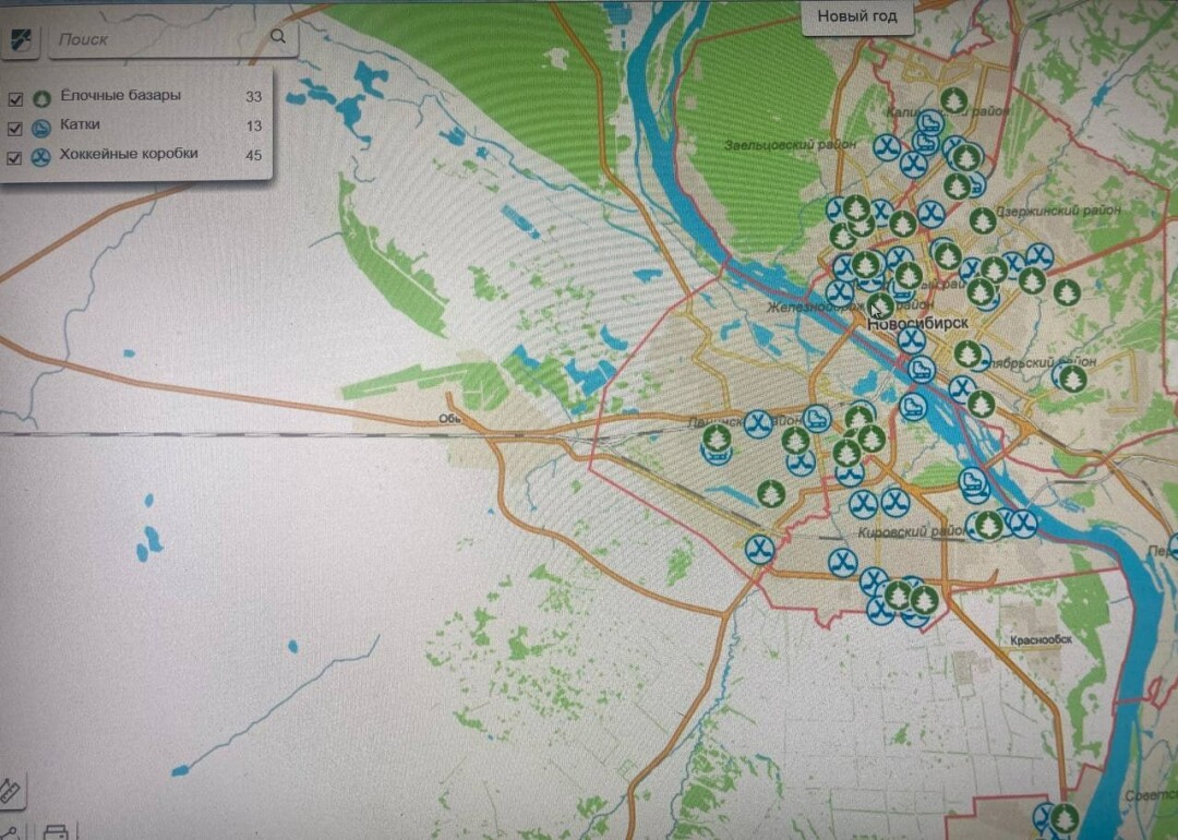 На геоинформационном портале «Мой Новосибирск» появилась карта «Новый год»  | Sobaka.ru