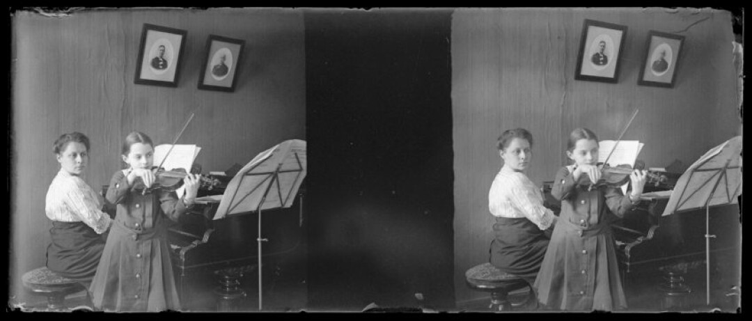 Неизвестный автор. Музыкальный дуэт. Из архива семьи Левиных-Радловых. Российская империя. 1910-е.