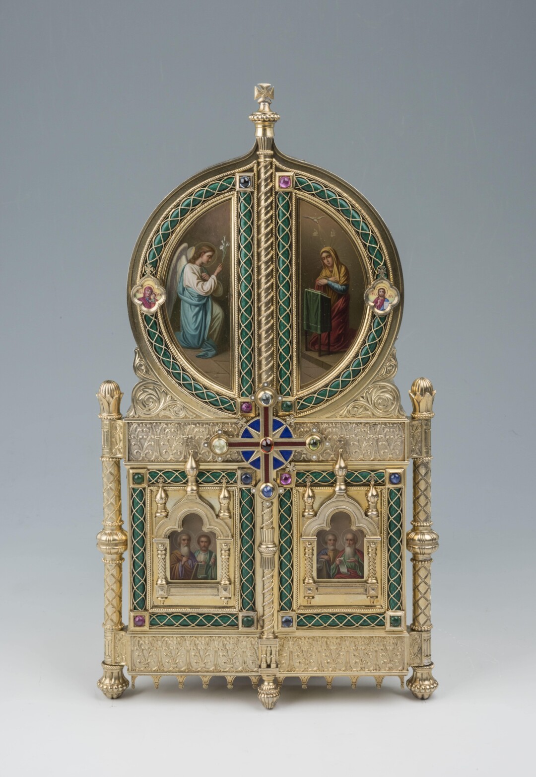 Складень. Богоматерь Казанская. Св. Николай чудотворец. Царица Александра.