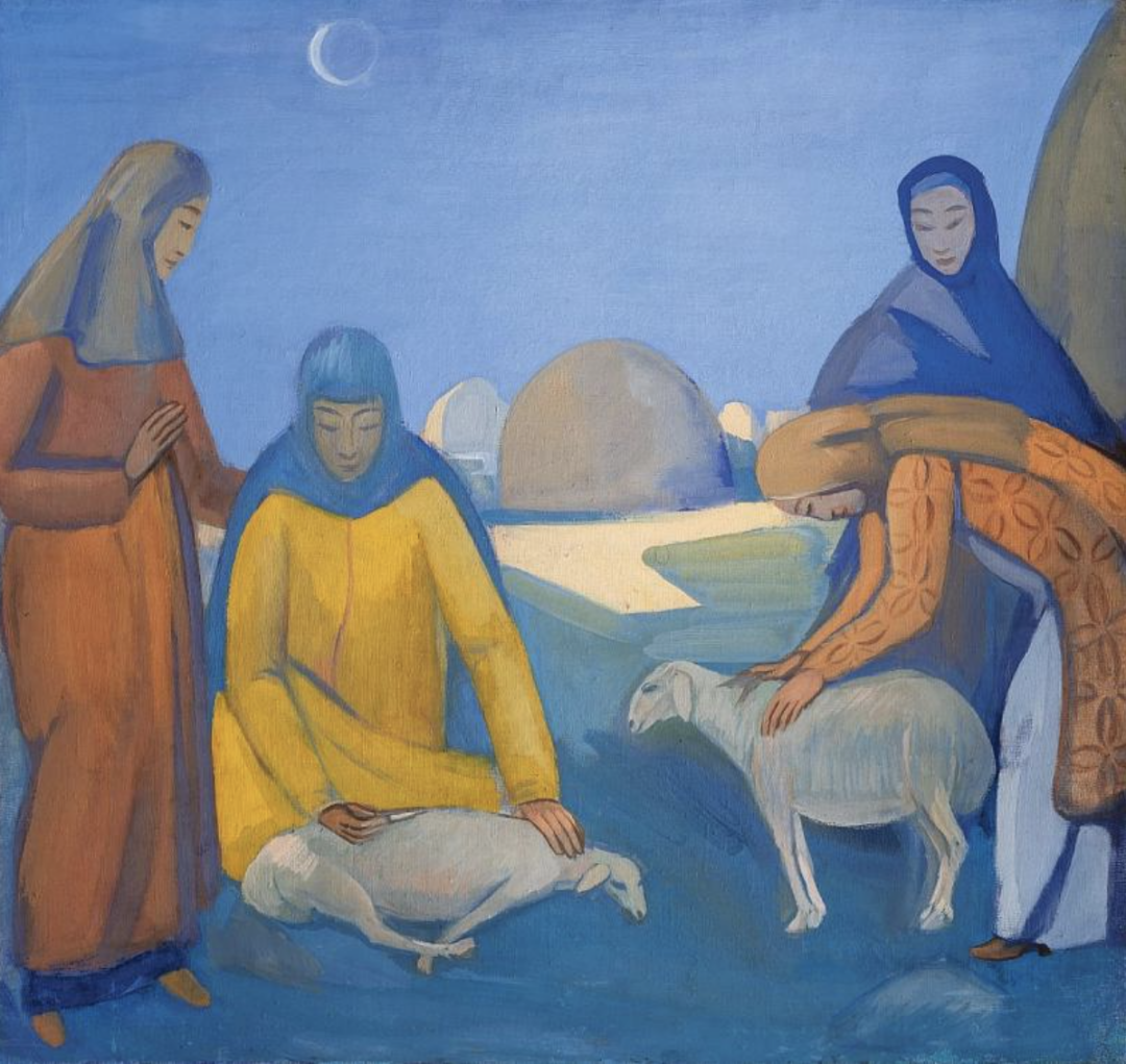 Павел Кузнецов. Стрижка овец. 1912.