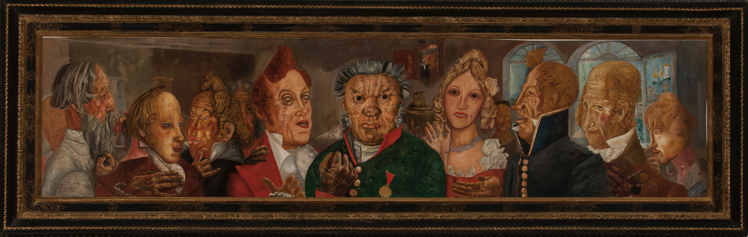 Борис Григорьев, "Ревизор". Около 1936 года. Холст, масло. Культурно-исторический фонд «Связь времен»