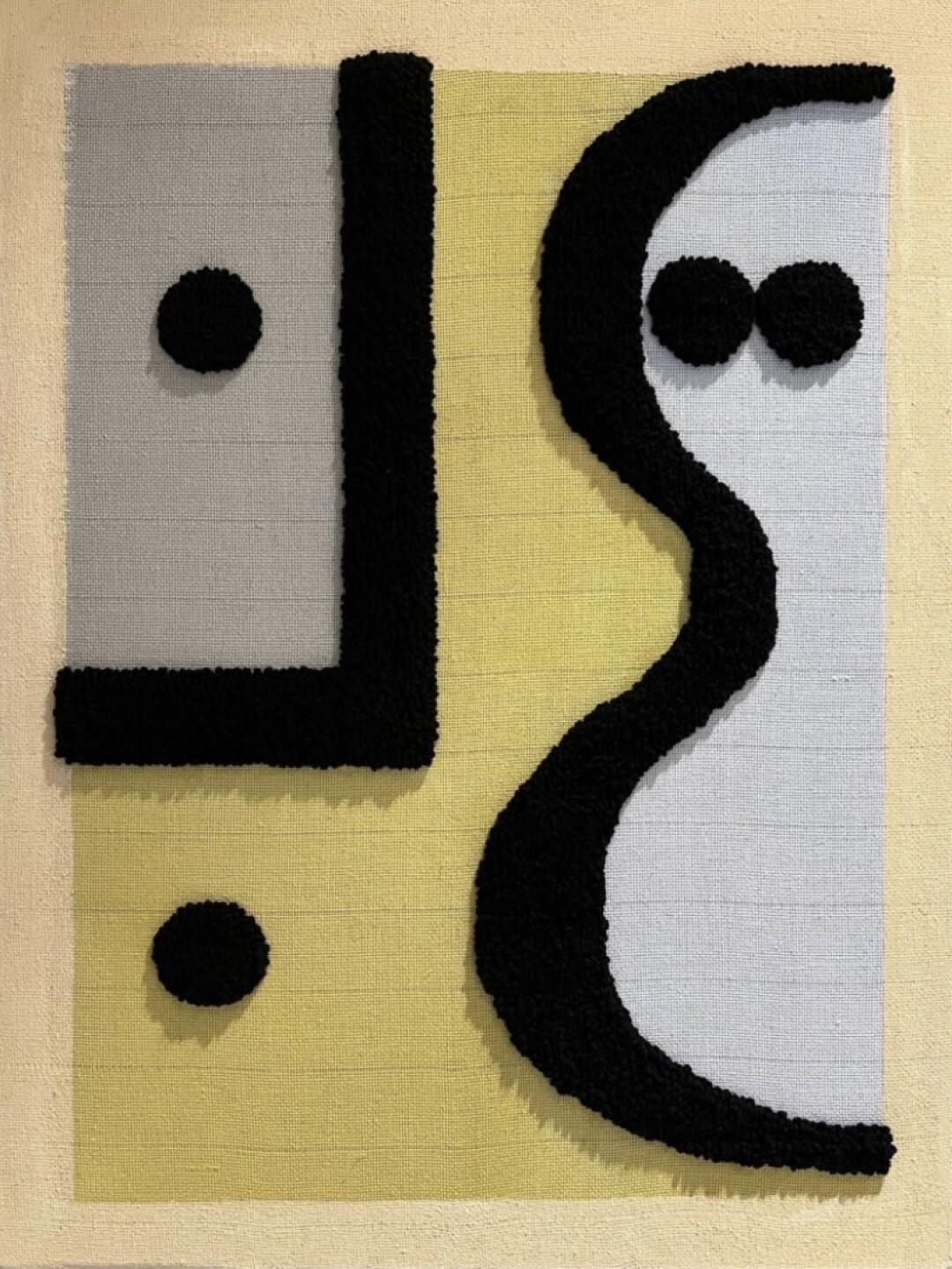 Дмитрий Гусар. Don’t go. 2023. Ткань, акрил. Ручная вышивка ковровой иглой