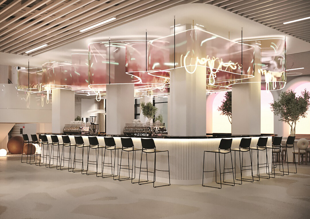 Динамические световые панно в барной зоне Well могут выполнять роль арт-объектов