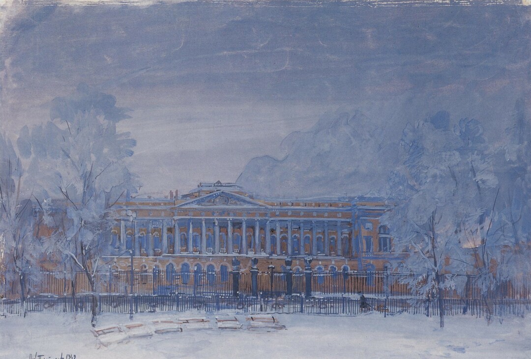 Михаил Платунов, "Русский музей". 1942 год. Бумага, гуашь