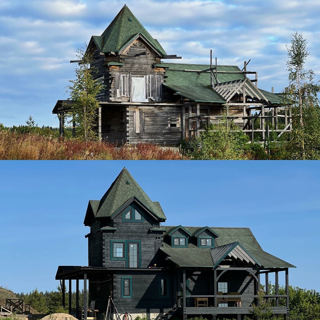 До и после восстановления усадьбы