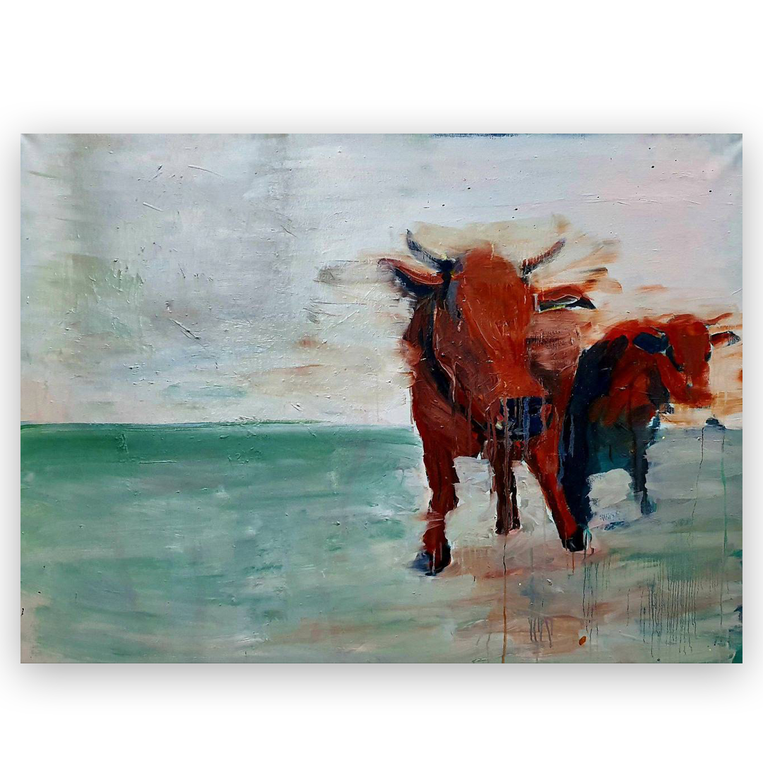 Фрол Весёлый, «Коровки» Столяр с высшим юридическим образованием в тридцать лет решил стать художником и начал организовывать собственные выставки