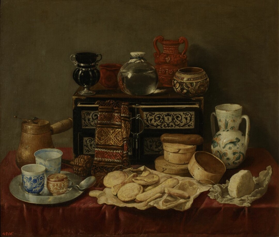 «Натюрморт с поставцом». Антонио Переда