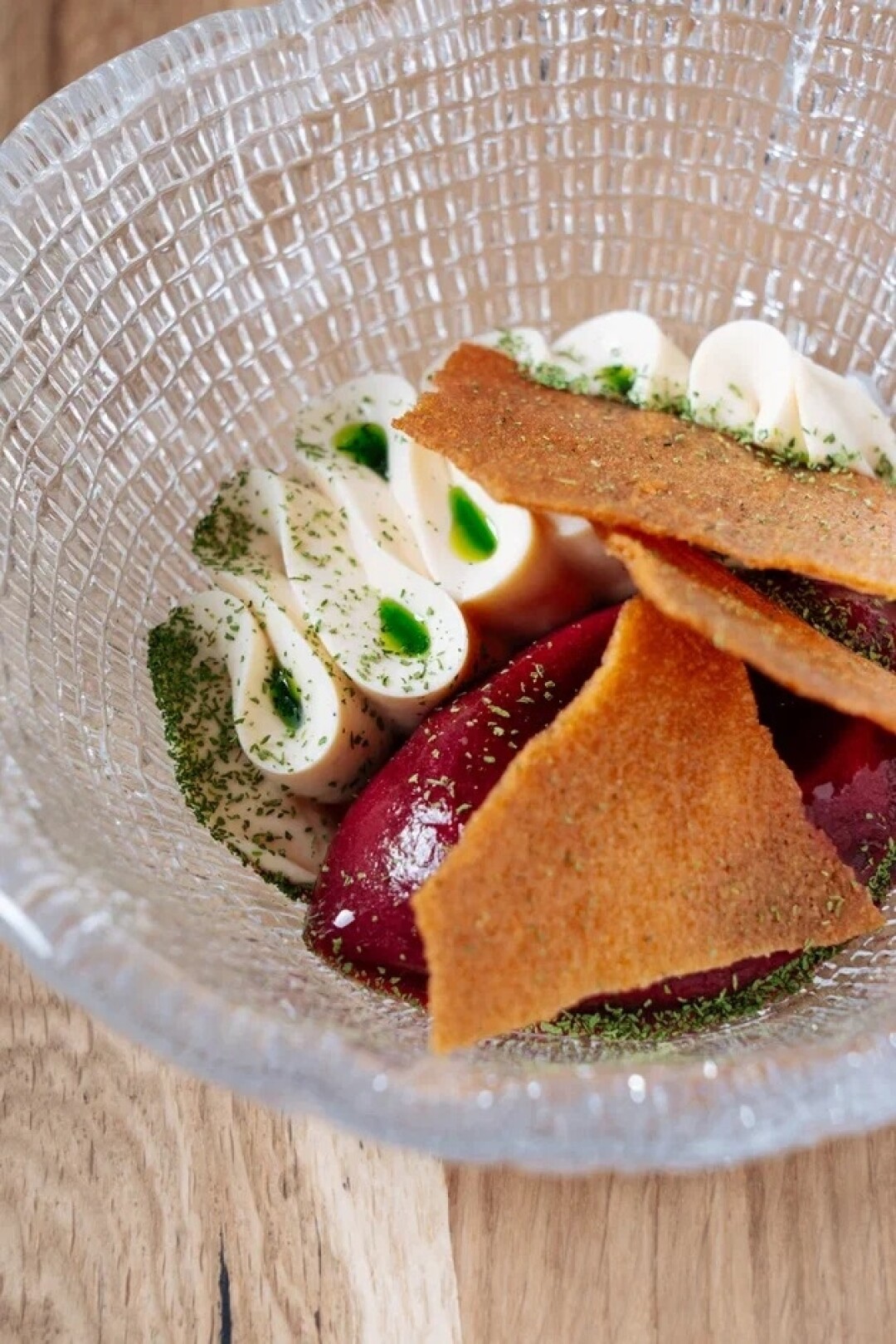 Крем-чизкейк с сорбетом из портвейна