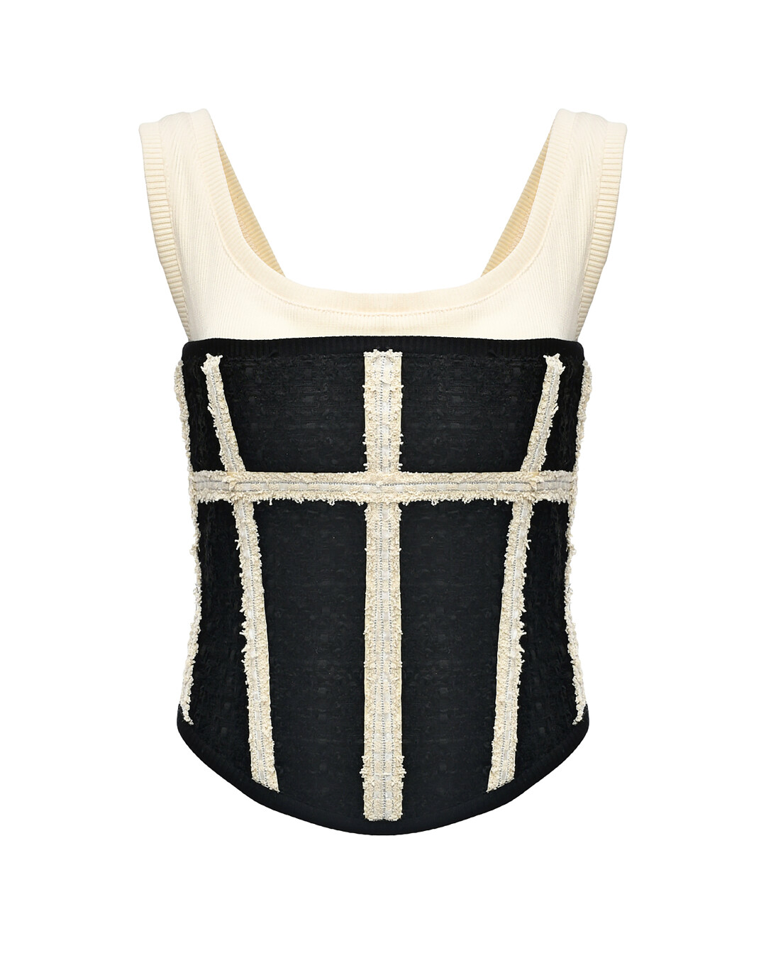 Твидовый топ с белой майкой Masterpeace