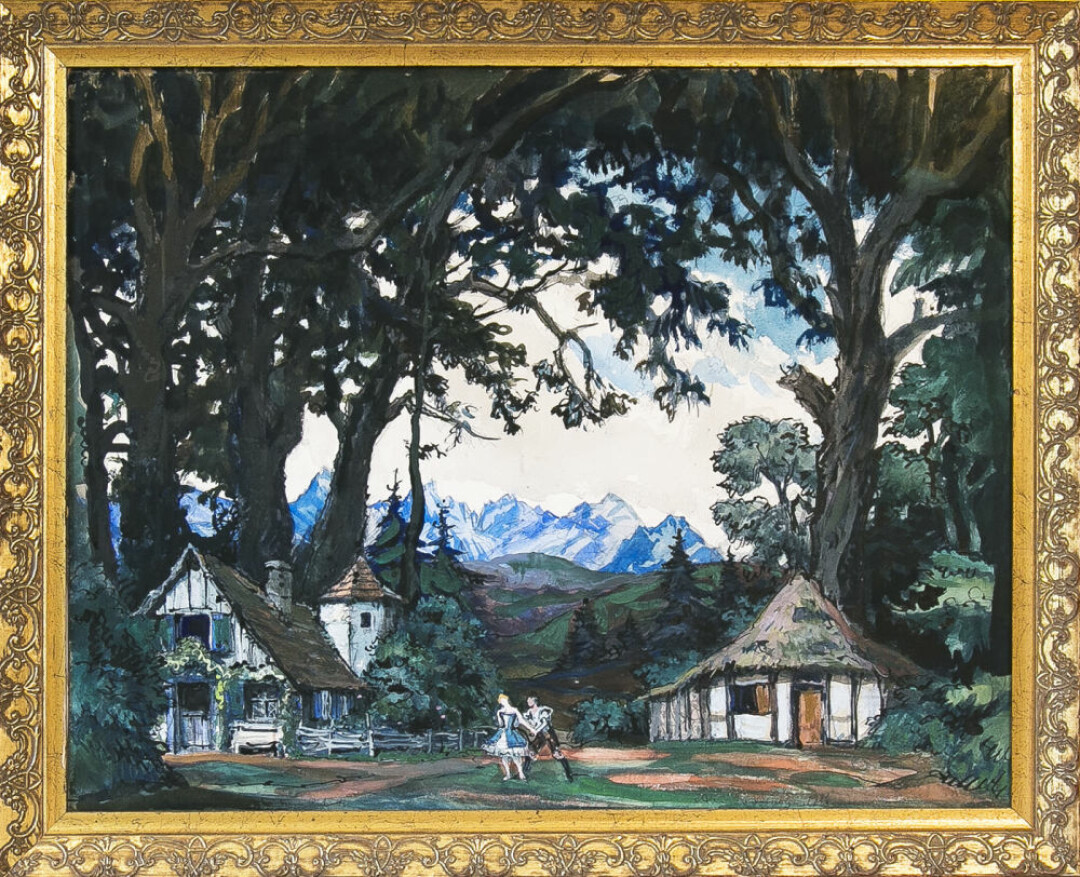 Александр Бенуа, «Эскиз декораций к I акту балета "Жизель" Адольфа Адана», 1926 год