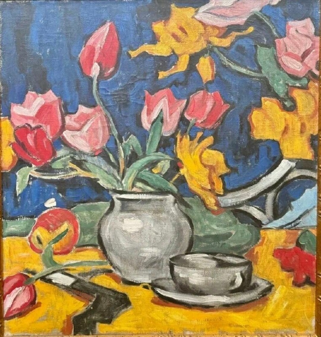 Розанова Ольга. «Натюрморт с тюльпанами», 1913 год