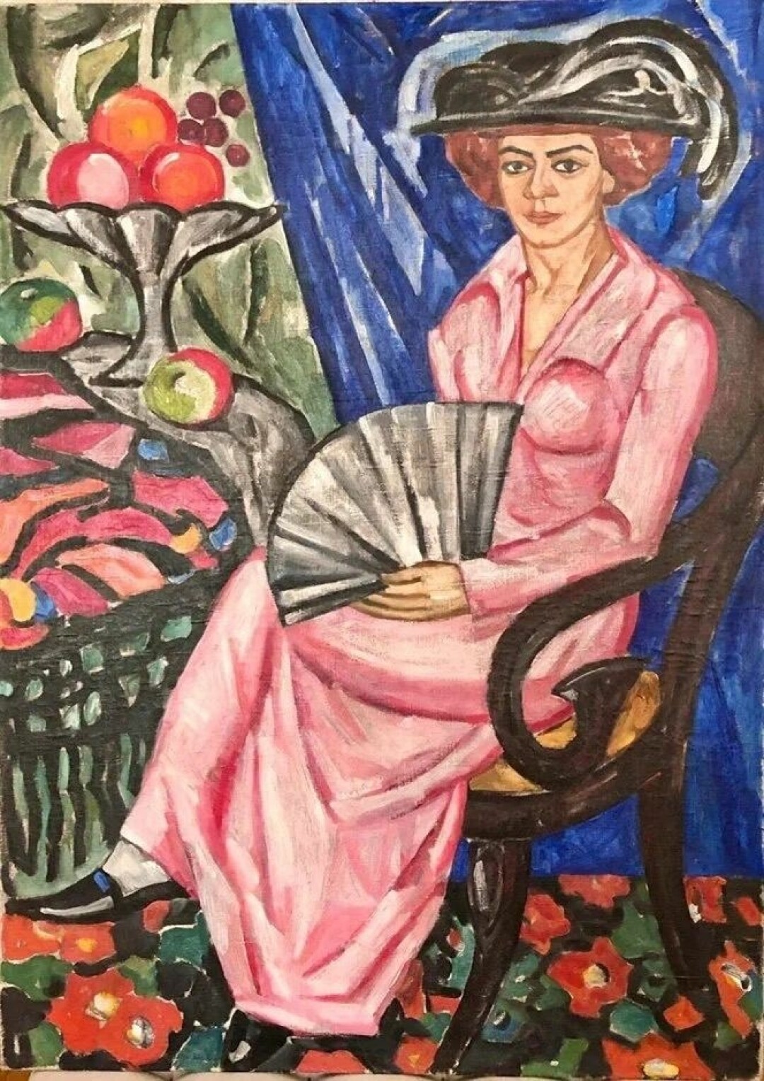 Розанова Ольга. «Дама с веером» (портрет сестры А.В. Розановой), 1912 год