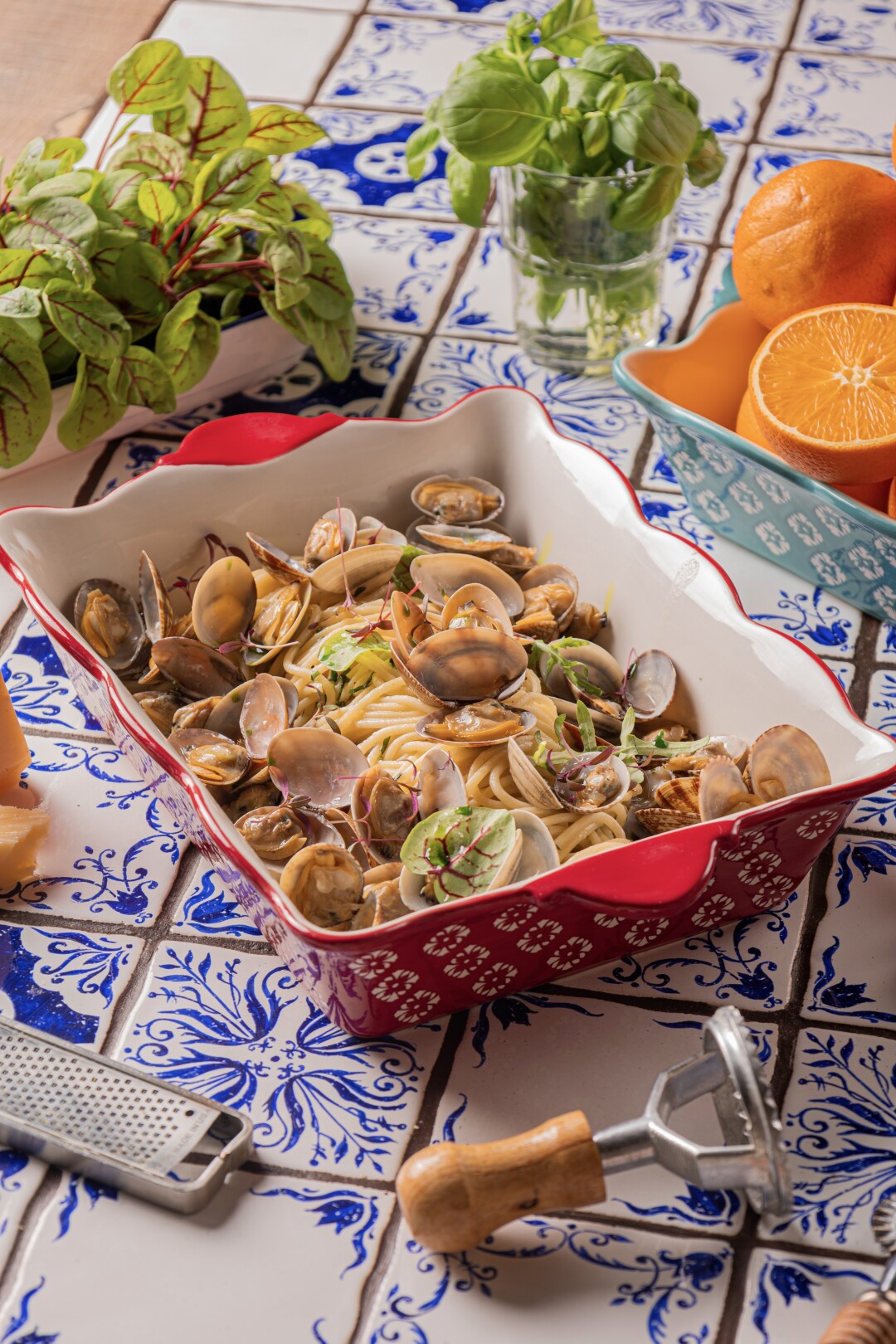 Паста качо э пепе с вонголе в ресторане Belka