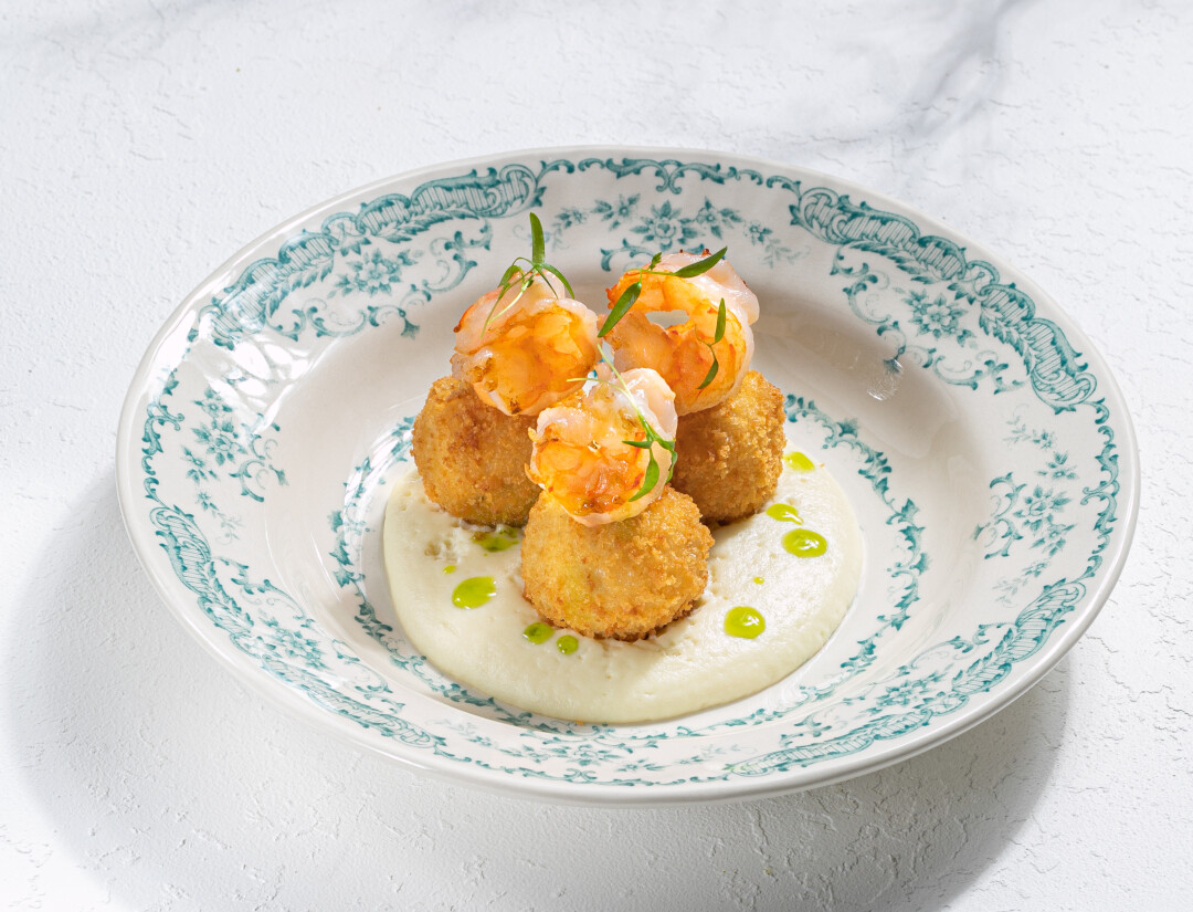 Аранчини / креветка / мусс пармезан